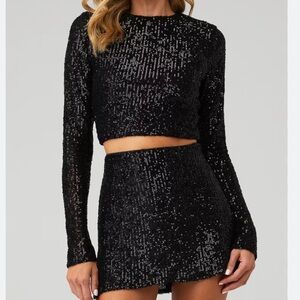 Show Me Your Mumu Women's Last Call Top Midnight Glitz Sequins